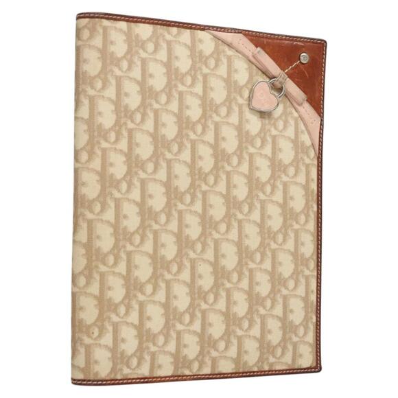 DIOR Trotter Canvas Romantic Hand Bag Pvc Beige Silver - Picture 1 of 11